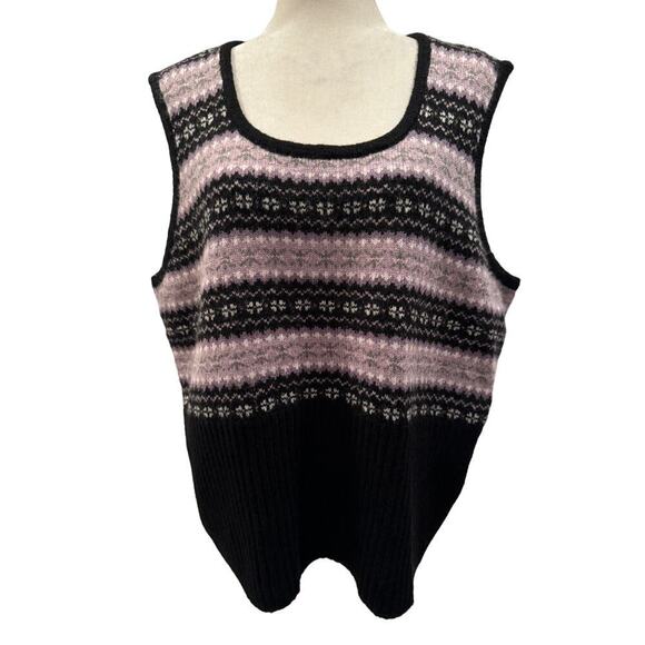 Preswick & Moore Black and Purple Wool Blend Pullover Vest -Size 2X - Picture 1 of 6